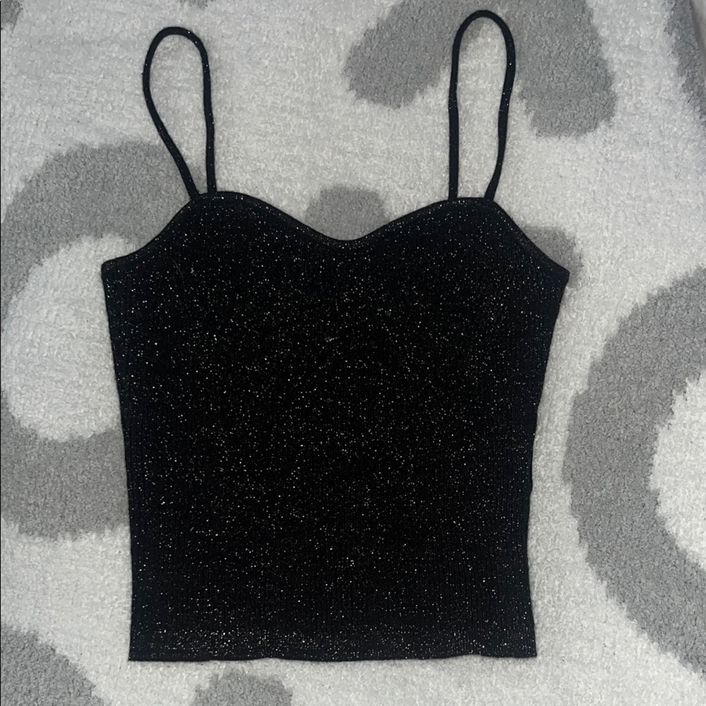 Zara Black Sequin Bustier Camisole